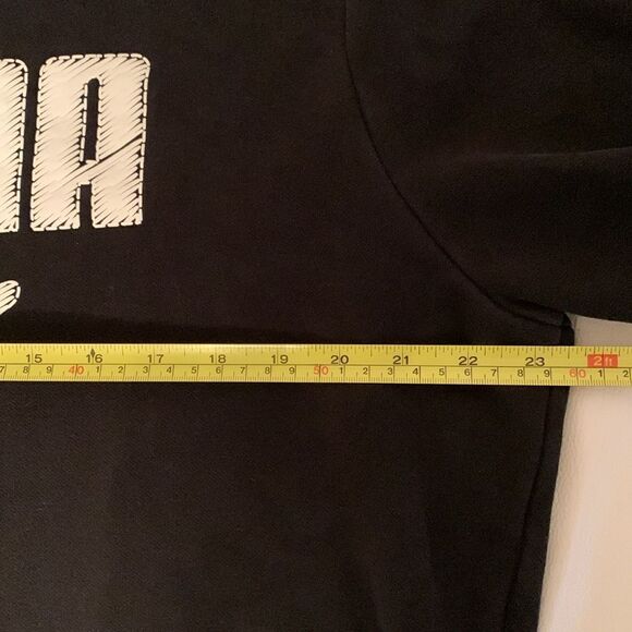 Puma Black Hoodie Kangaroo Pockets Drawstring Sweatshirt Men’s Size M - Picture 4 of 10